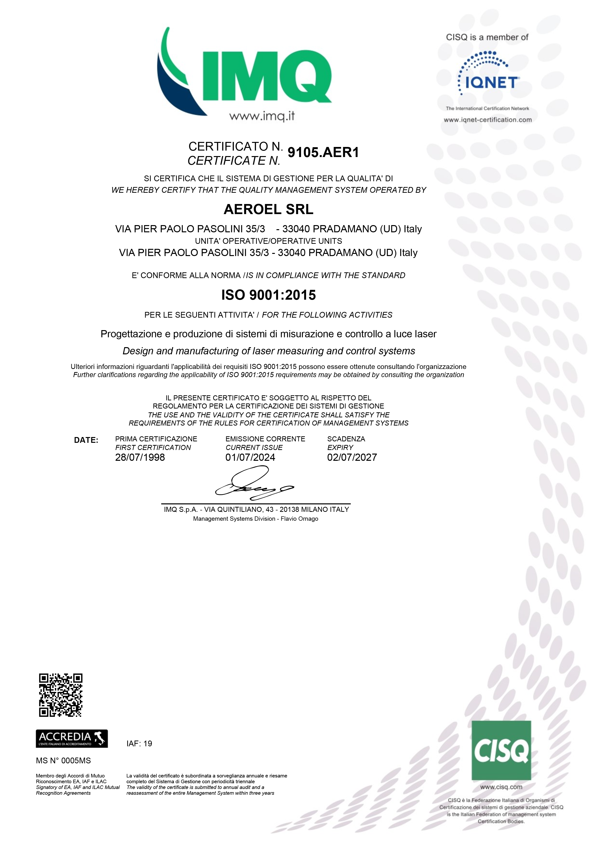 Aeroel ISO 9001